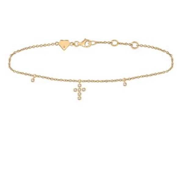 Real diamond cross faith bracelet, earth mined custom made natural diamond gift - Picture 1 of 7